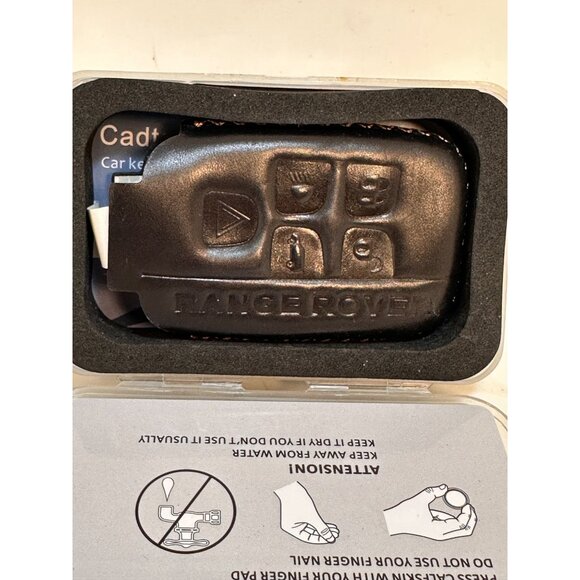 Range Rover Leather Car Key Fob Cover Calfskin By Cadtealir - Picture 3 of 6